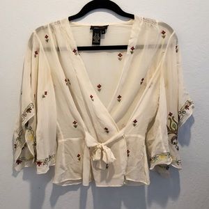 BCBG embroidered kimono